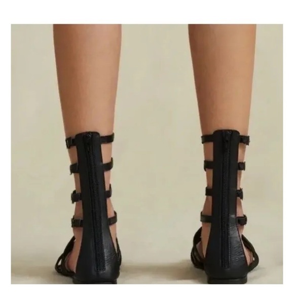 Jeffrey Campbell BLACK Women's Leather Top-2 Gladiator Sandal US 7 - Picture 2 of 5
